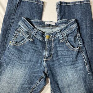 Lee Womens Bootcut Jeans With Embellished Back Pockets Size 6 Blue Denim